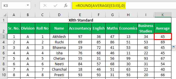 Marksheet-in-Excel-Example-1.16