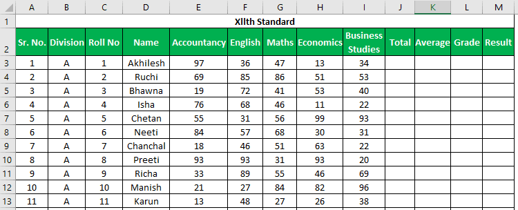 Marksheet-in-Excel-Example-1