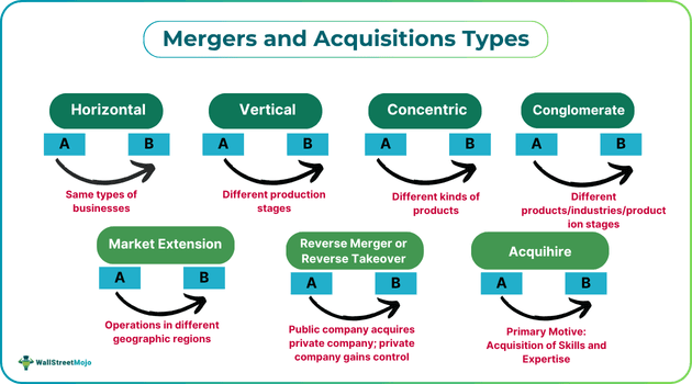 Mergers and Acquisitions Types - What Are They, Examples