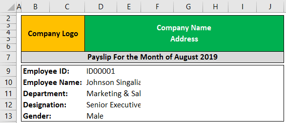 Pay Slip Template Example - step 3