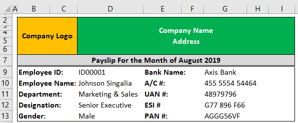 Pay Slip Template Example - step 4