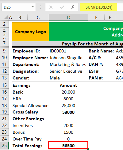 Pay Slip Template Example - step 7