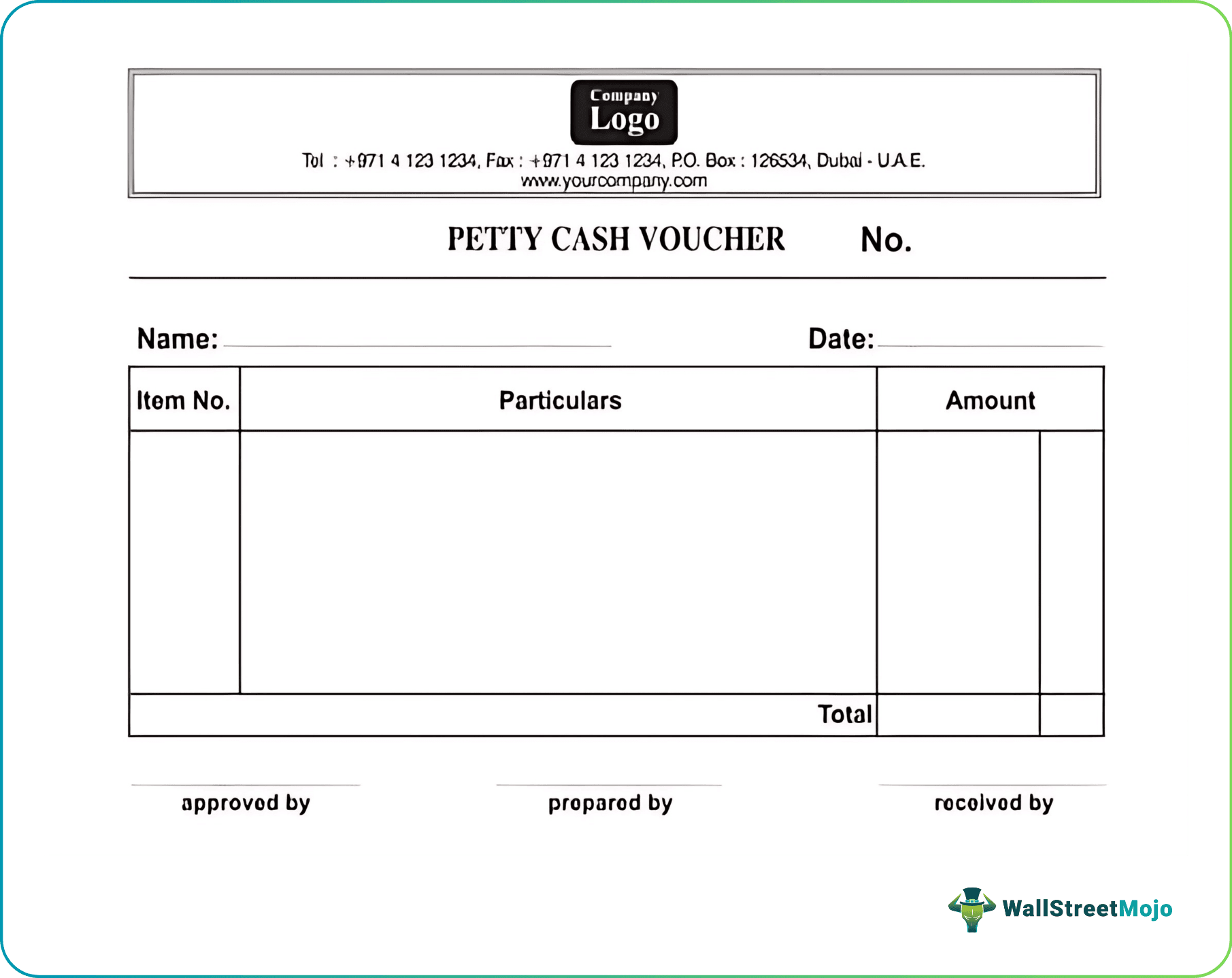 Petty Cash voucher