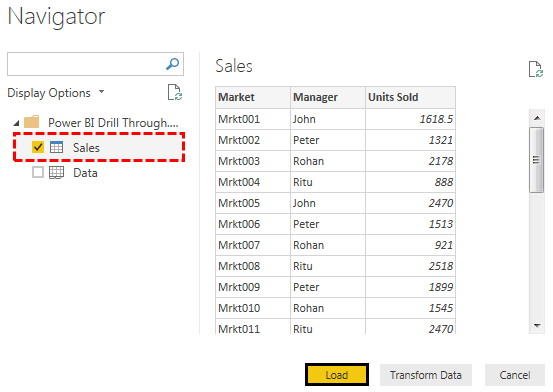 Power Bi drill through 1-2