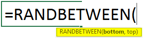 RANDBETWEEN() Excel Formula