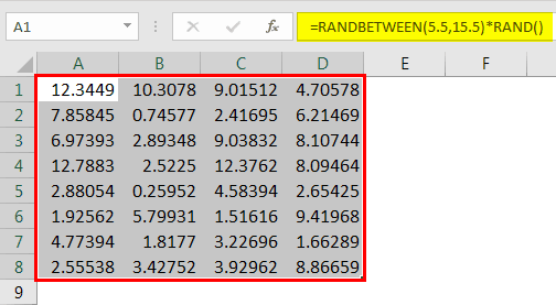 RAND function to generate fraction numbers