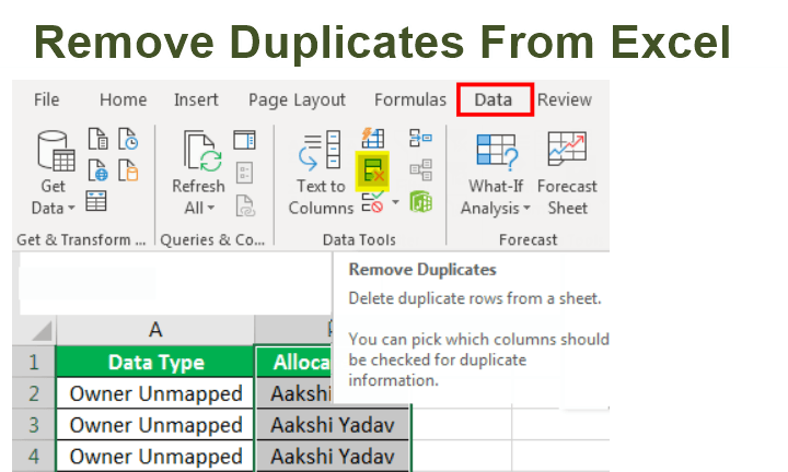 Remove Duplicates from Excel