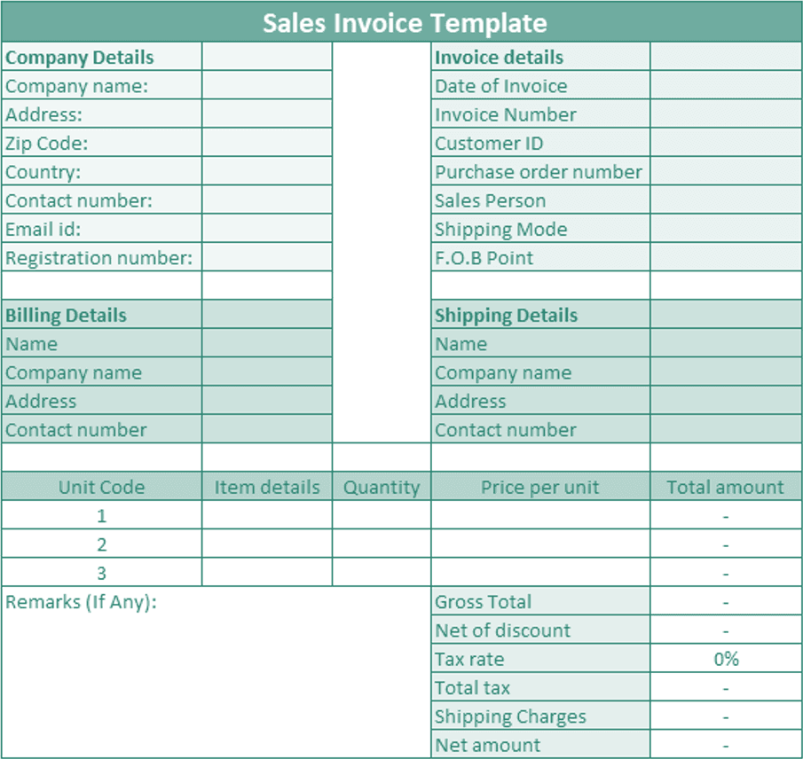 Sales Invoice Template