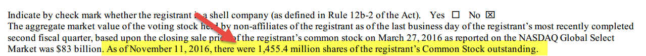 Starbucks WACC Outstanding Shares