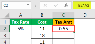 $ Symbol in Excel Example 1-1