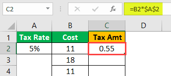 $ Symbol in Excel Example 1-8