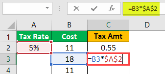 $ Symbol in Excel Example 1-9