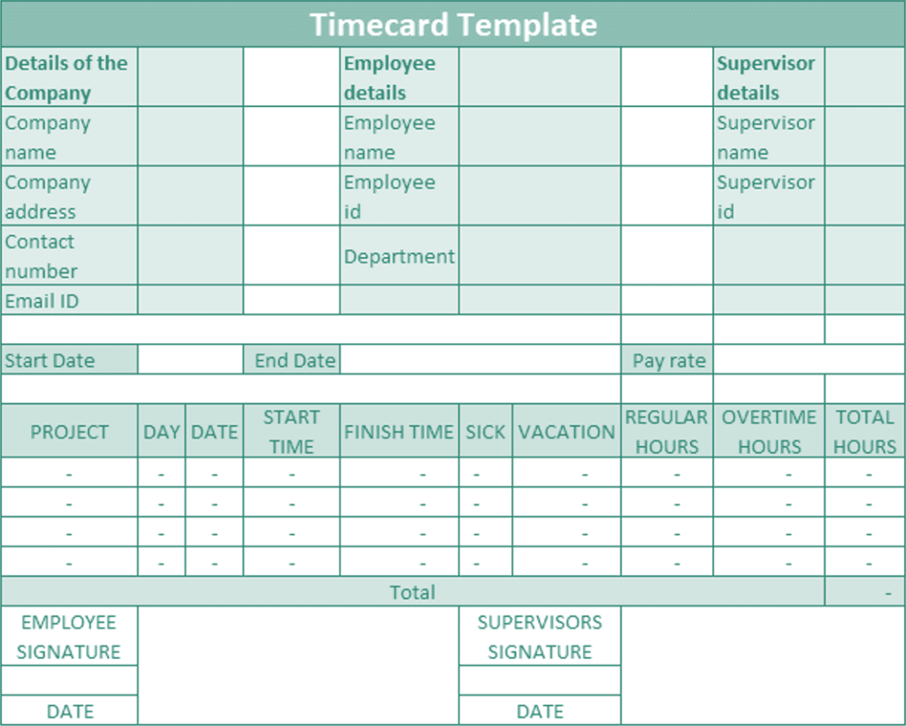 Time Card Template