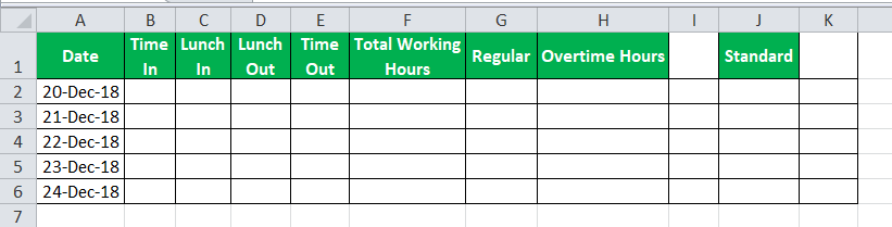 Time sheet Calculator Example 2