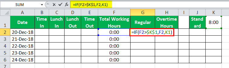 Time sheet Calculator Example 2 - Step 6