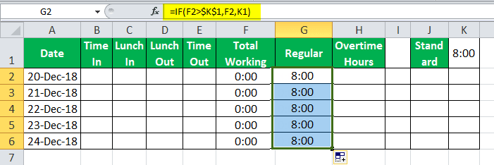 Time sheet Calculator Example 2 - Step 9