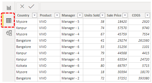 Upload Data to Power BI - data in the “Data” view