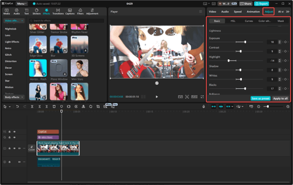 Use Color Grading for Cinematic Look - Step 3