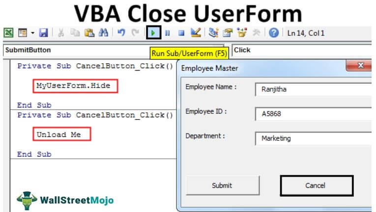 VBA Close UserForm