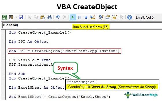 VBA CreateObject