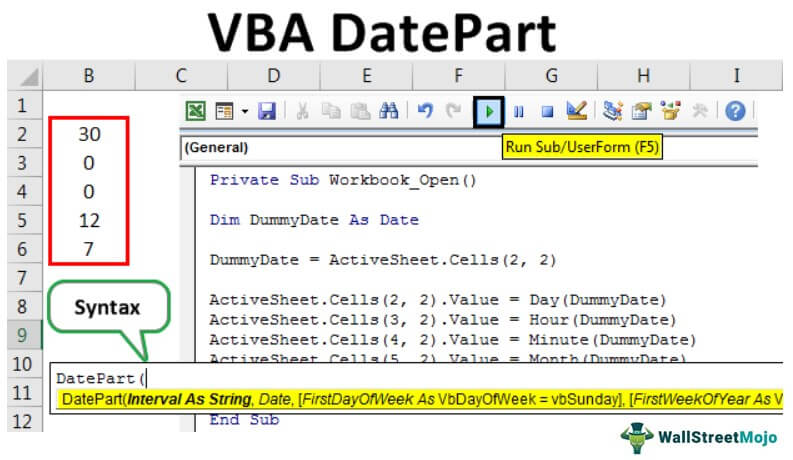 VBA DatePart