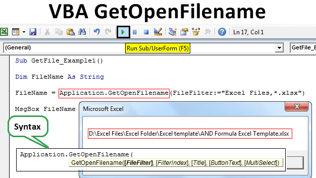 VBA GetOpenFilename