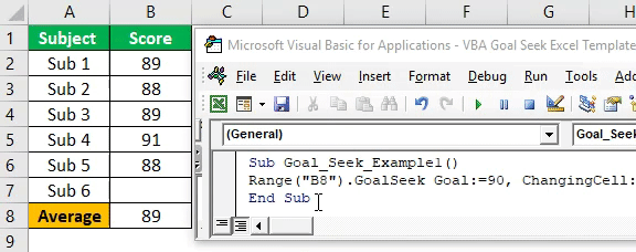 VBA Goal Seek Example 1-7