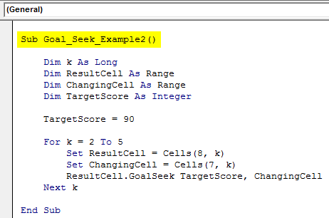 VBA Goal Seek Example 2-1