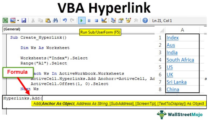 VBA Hyperlinks