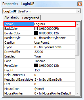 VBA Login - Step 1.3 - Insert User Form