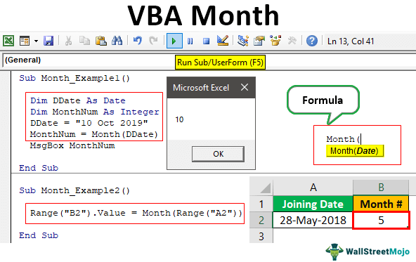 VBA Month Function