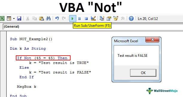 VBA Not Function