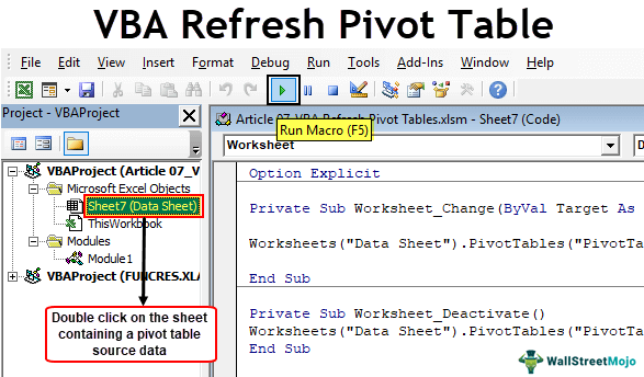 VBA Refresh Pivot Table