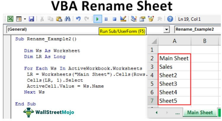 VBA Rename Sheet