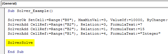 VBA Solver Example 1-13