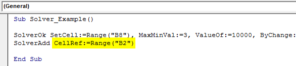 VBA Solver Example 1-8