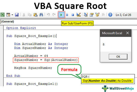 VBA Square Root