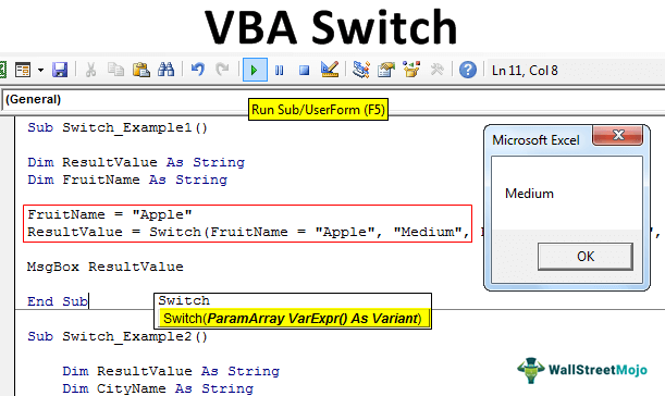 VBA Switch Function