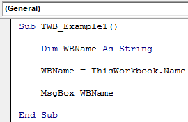 VBA ThisWorkbook Example 1