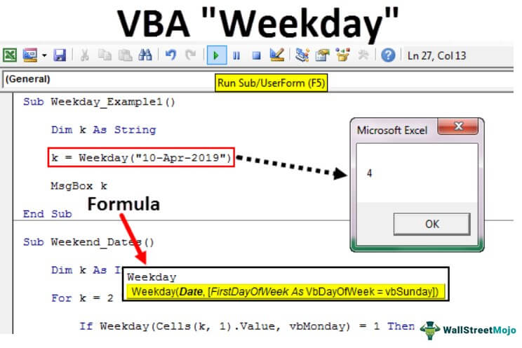 VBA Weekday