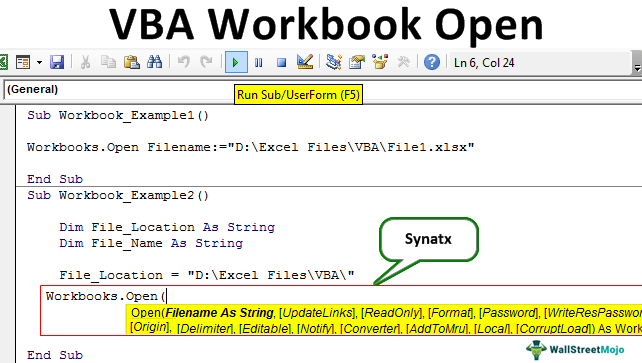 VBA Workbook Open