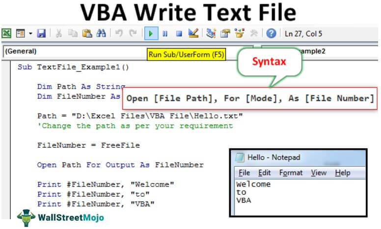 VBA Write Text File