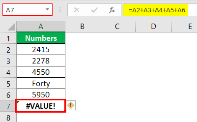 #Value! Error in Excel Case 1