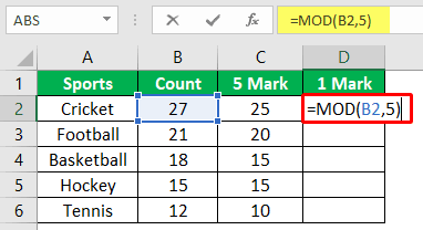 creating a tally chart - Step 5