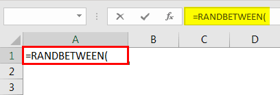 open workbook and enter the RANDBETWEEN function