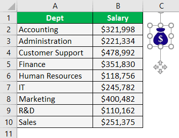 visual from the internet to Excel